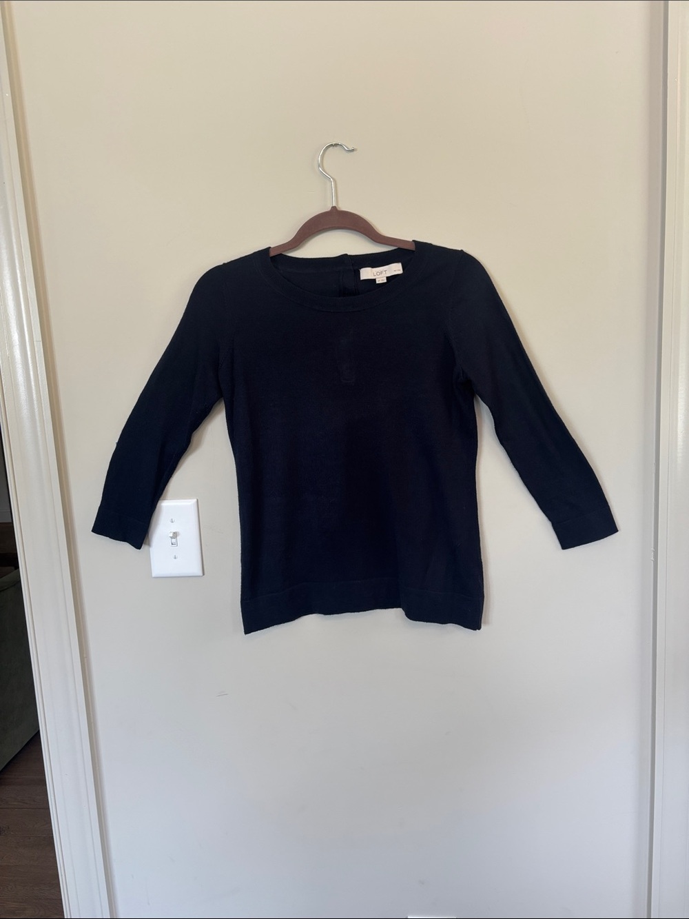 Loft Women’s Navy blue Crewneck Sweater - 3/4 Sleeve